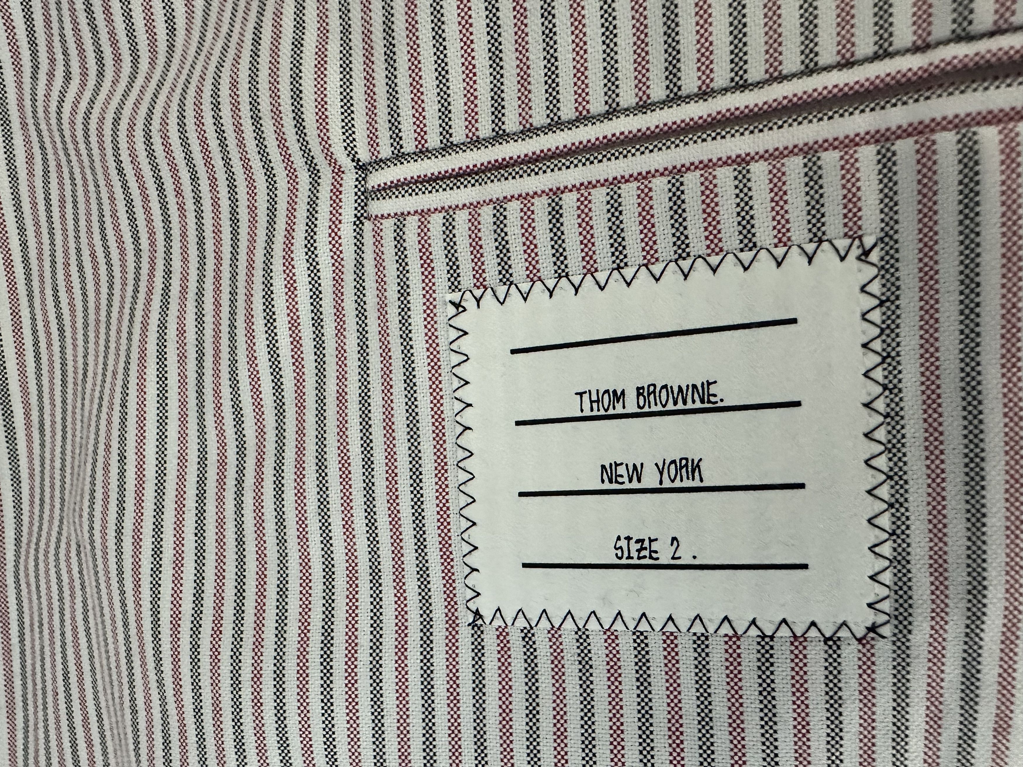 Thom Browne *RARE* THOM BROWNE Navy Pinstriped Blazer Sz 2 Size 40R - 7 Thumbnail