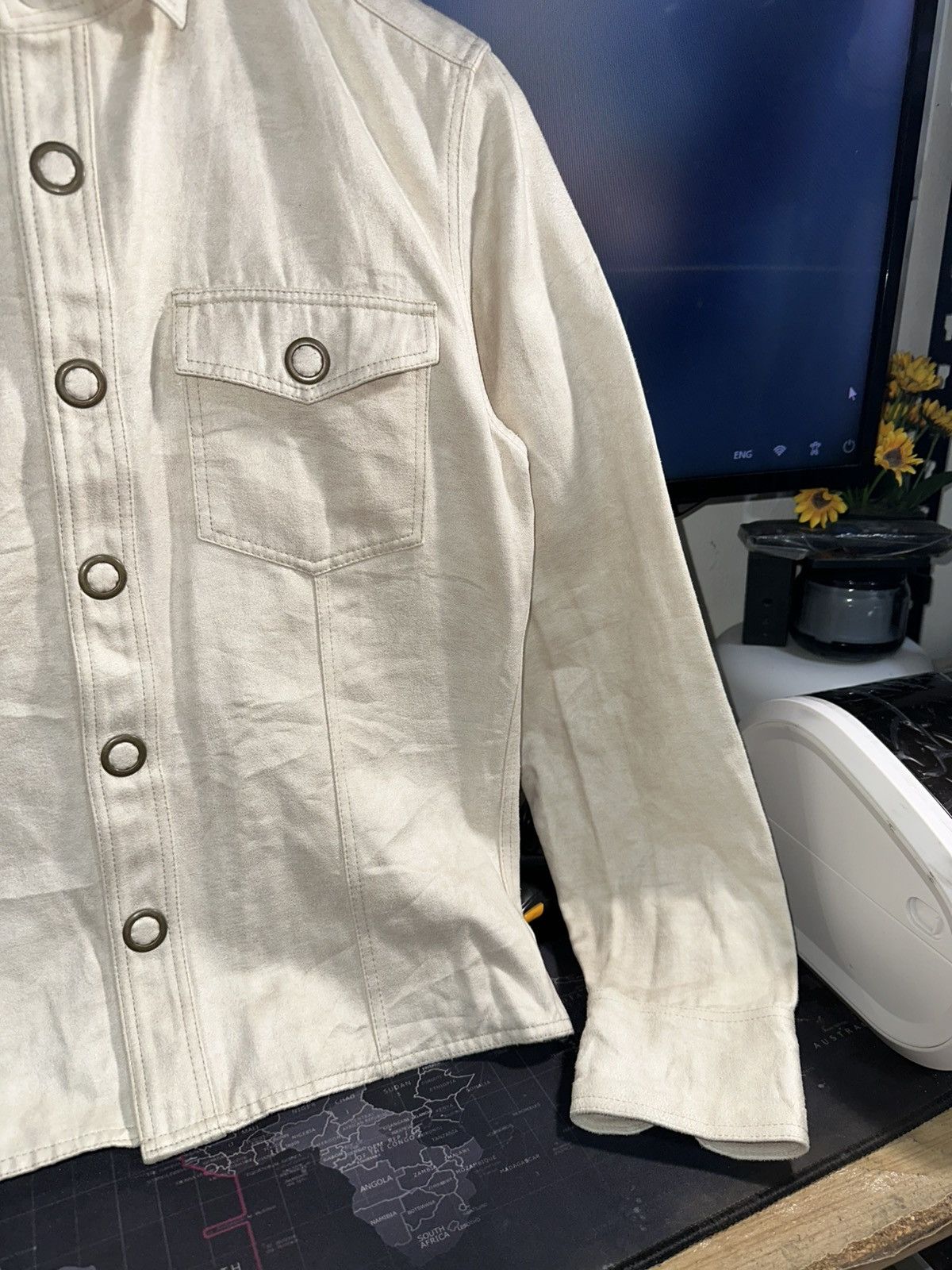 Tornado Mart Tornado Mart Button Up Suede Jacket Size M / US 6-8 / IT 42-44 - 4 Thumbnail