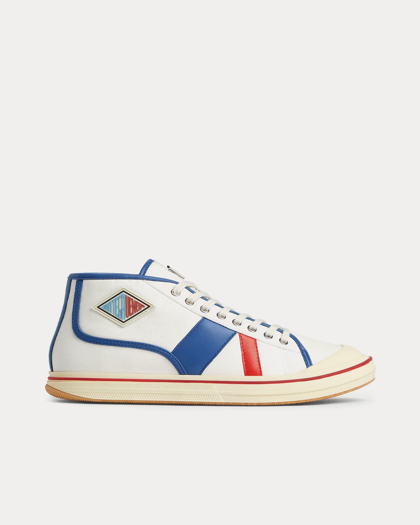 Bottega Veneta Eliot Canvas & Leather White / Surf High Top Sneakers Size US 8 / EU 41 - 1 Thumbnail