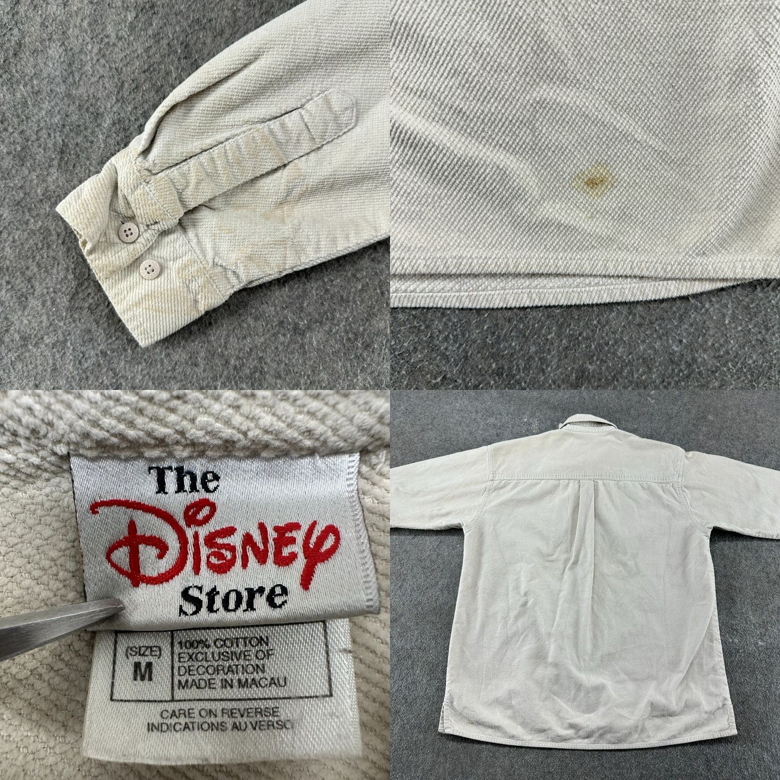 Disney VINTAGE Disney Shirt Men M Corduroy Button Up Mickey Mouse 90s Ivory Long Sleeve Cardinal? Size US M / EU 48-50 / 2 - 8 Thumbnail