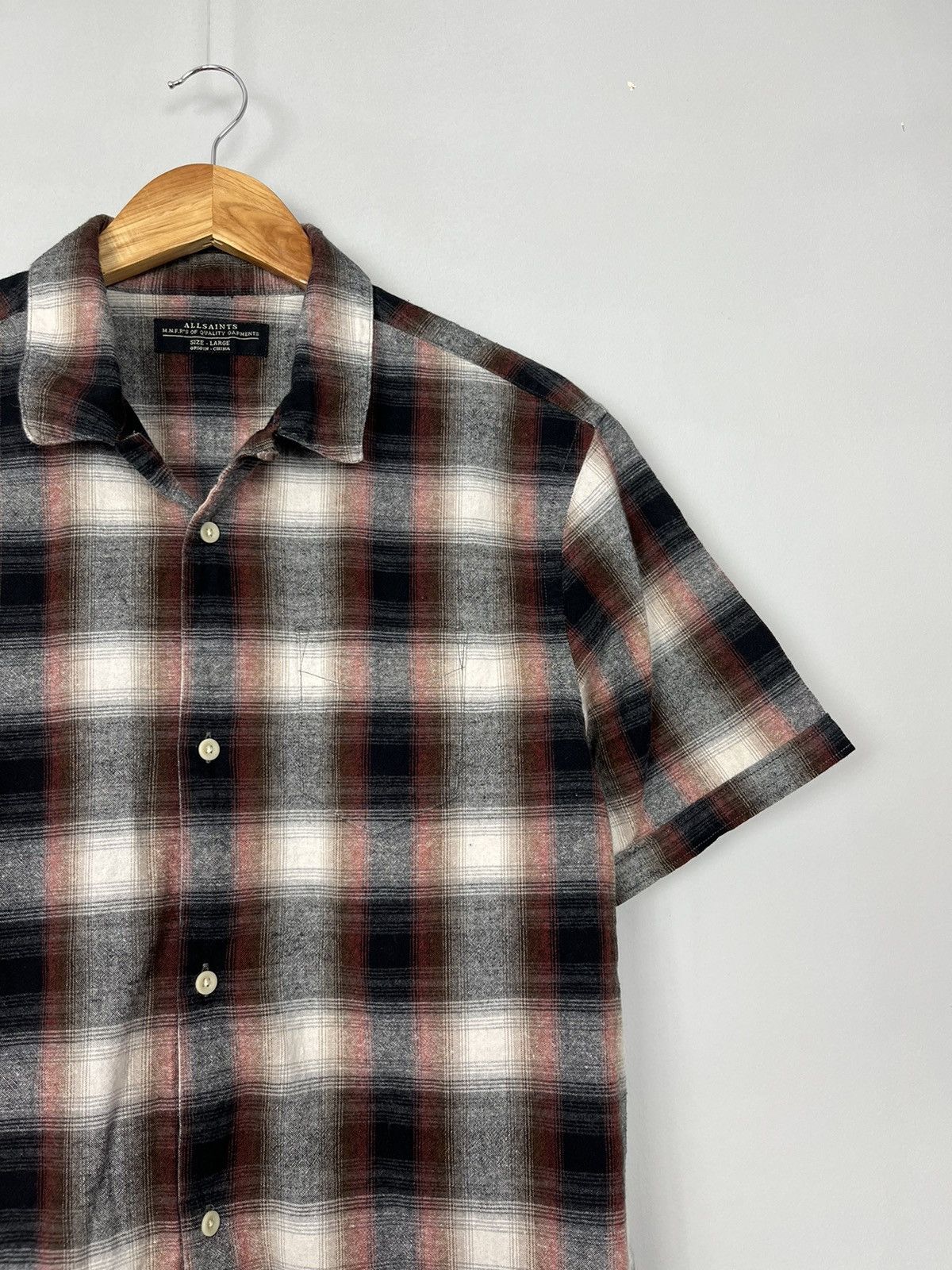 Allsaints Allsaints Dwight SS Plaid Cotton Short Sleeve Shirt Size US L / EU 52-54 / 3 - 3 Thumbnail