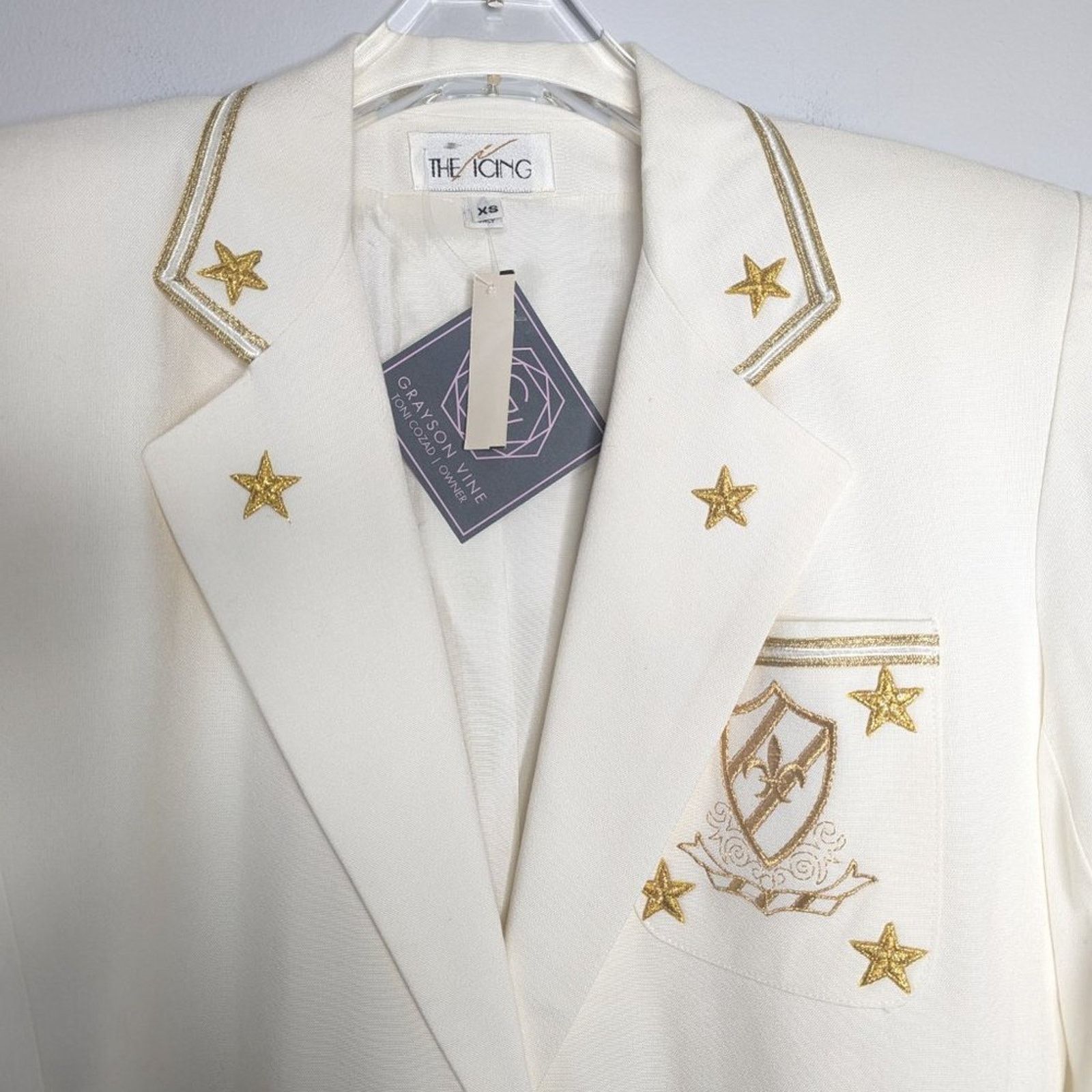 Vintage Vintage Icing Gold Star Embroidered Crest Long Sleeve Blazer Size XS / US 0-2 / IT 36-38 - 11 Thumbnail