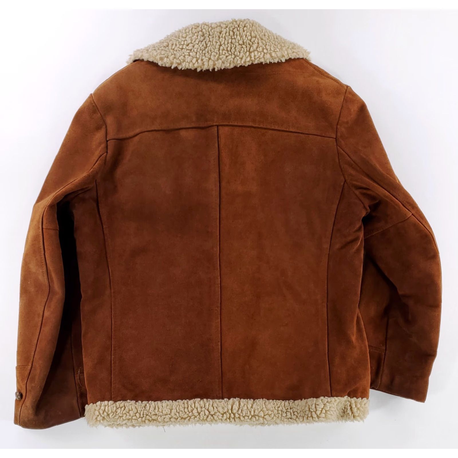 Vintage VINTAGE R Sherman Leather Rancher Jacket Brown Sherpa Lined Mens 40 Jacket Men Brown Rancher 70s Style Size US XXS / EU 40 - 6 Thumbnail