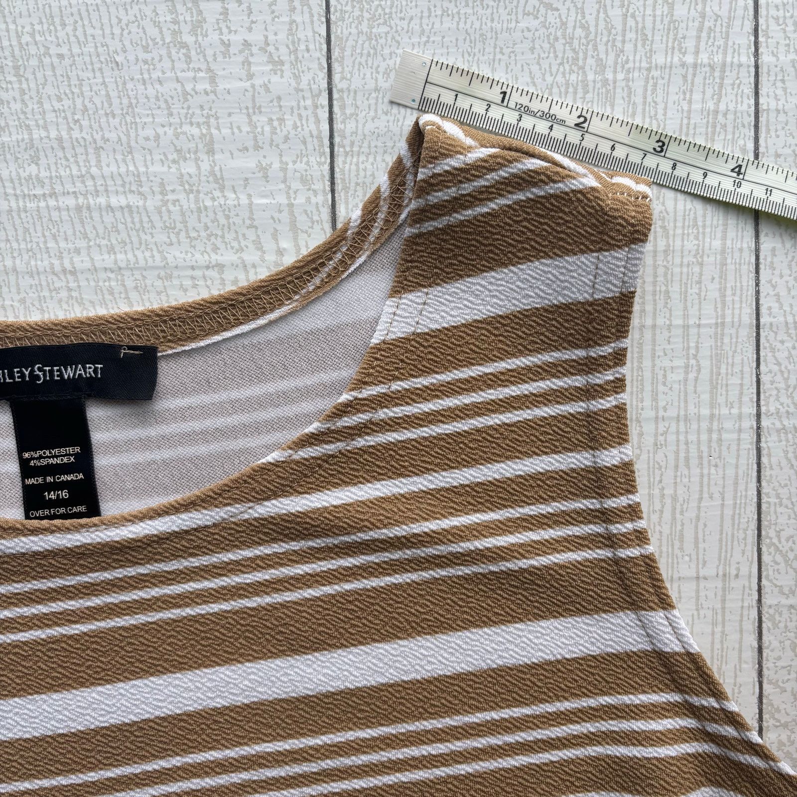 Other Ashley Stewart Brown & White Sleeveless Tunic Size 14/16 Size XL / US 12-14 / IT 48-50 - 5 Thumbnail