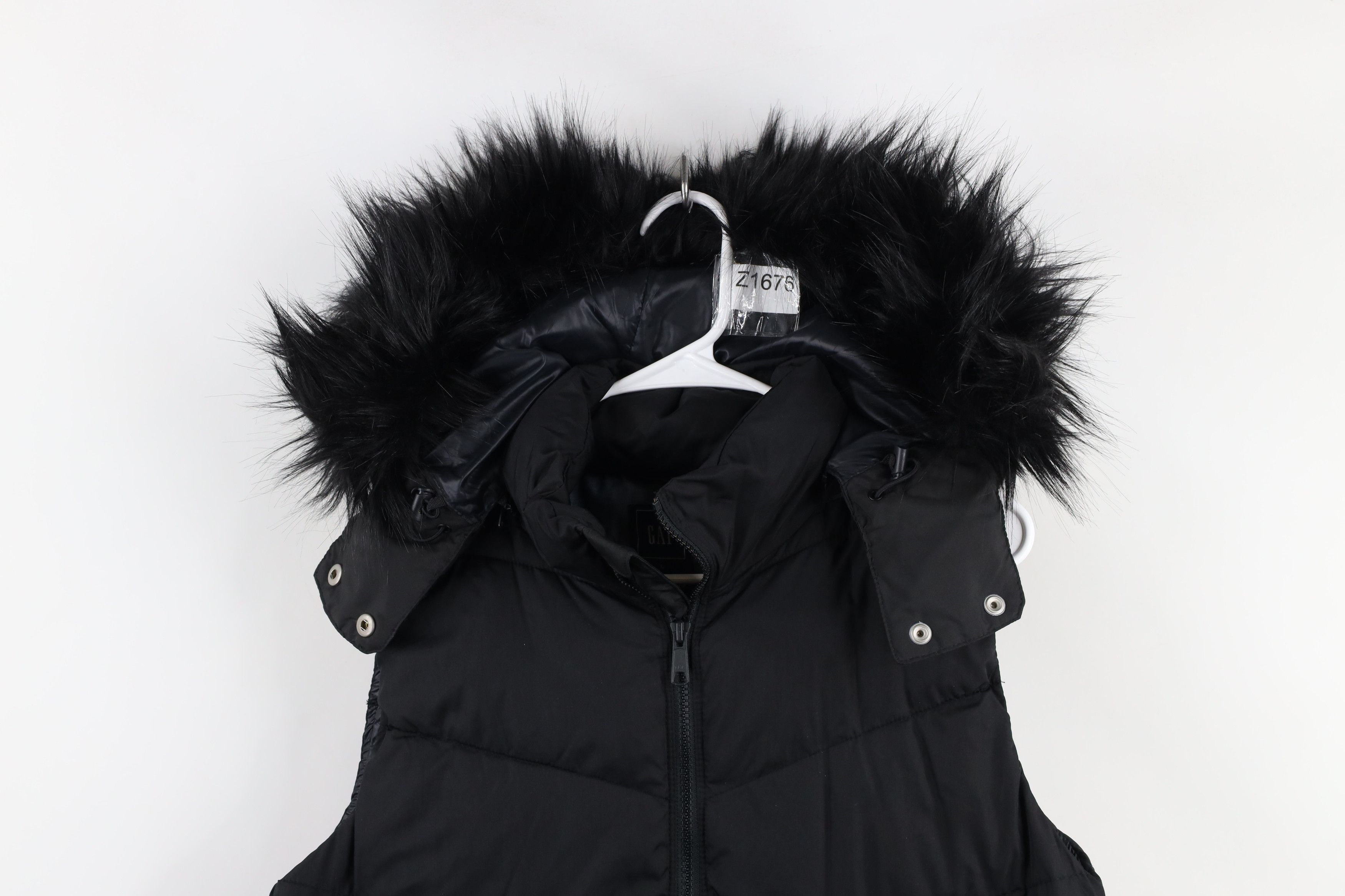 Gap × Vintage Vintage Y2K Gap Faux Fur Plush Hooded Puffer Vest Jacket Size L / US 10 / IT 46 - 2 Thumbnail