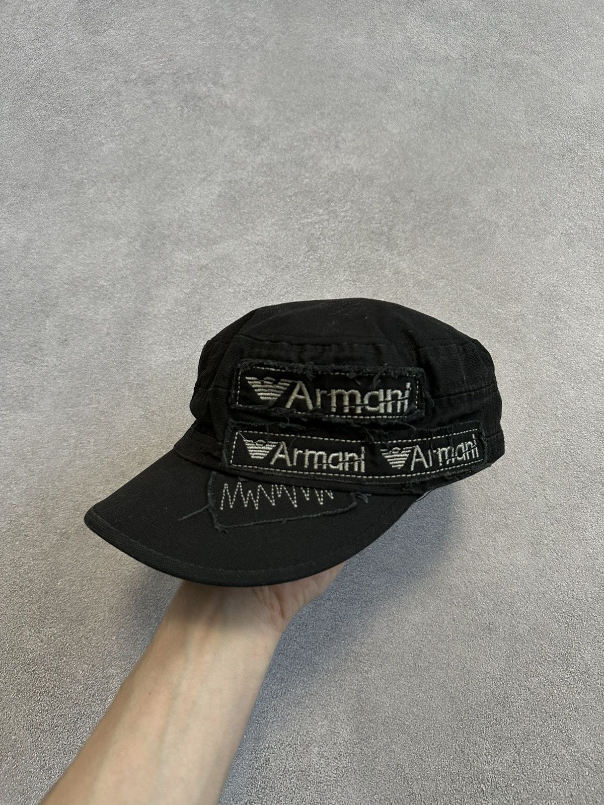 Giorgio Armani Vintage Giorgio Armani Y2K Cap Hat Avant-Garde distressed Size ONE SIZE - 1 Thumbnail