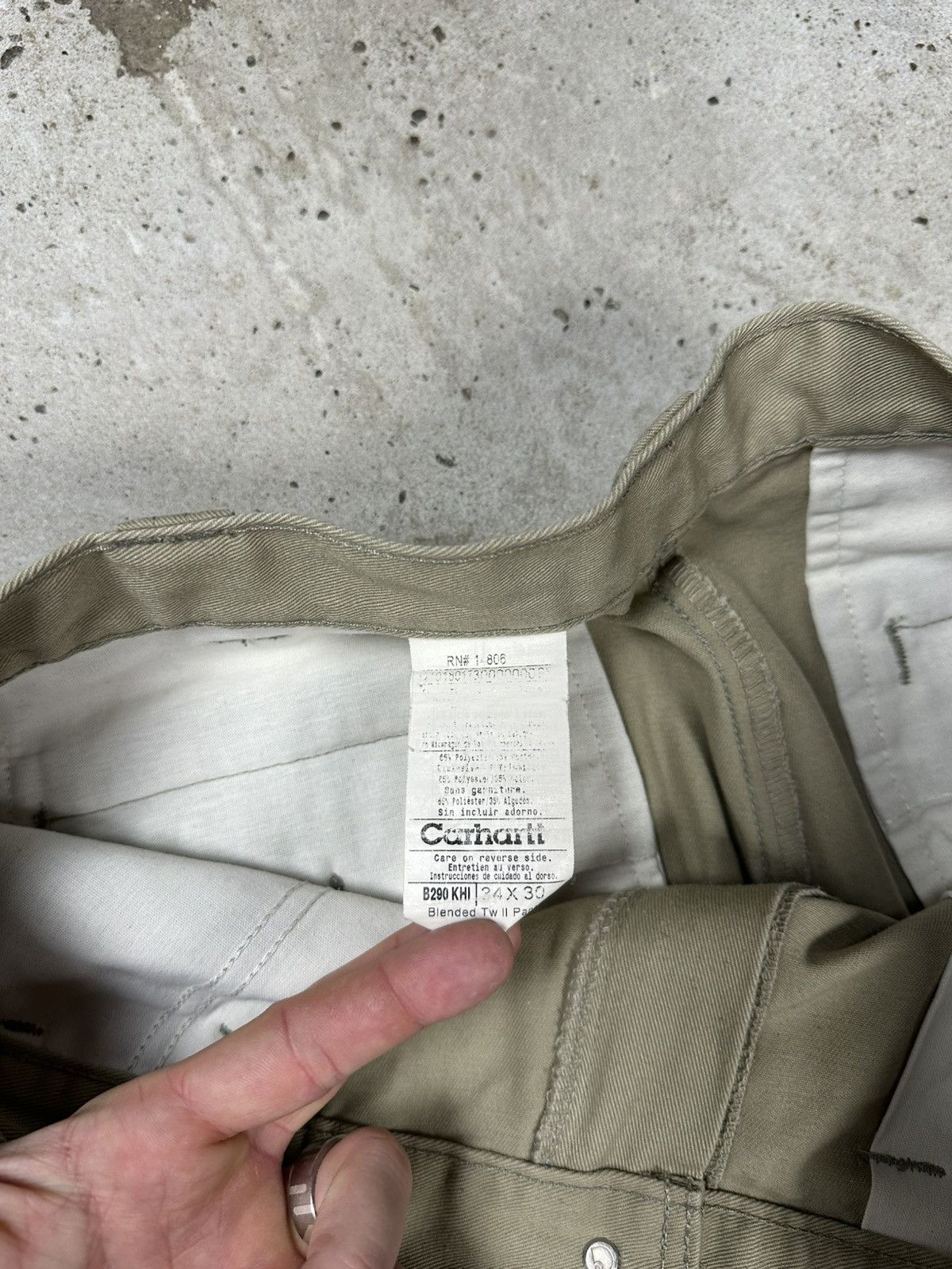 Carhartt × Vintage Vintage 90s Carhartt OG Workwear Beige Distressed Pants Size US 33 - 10 Thumbnail