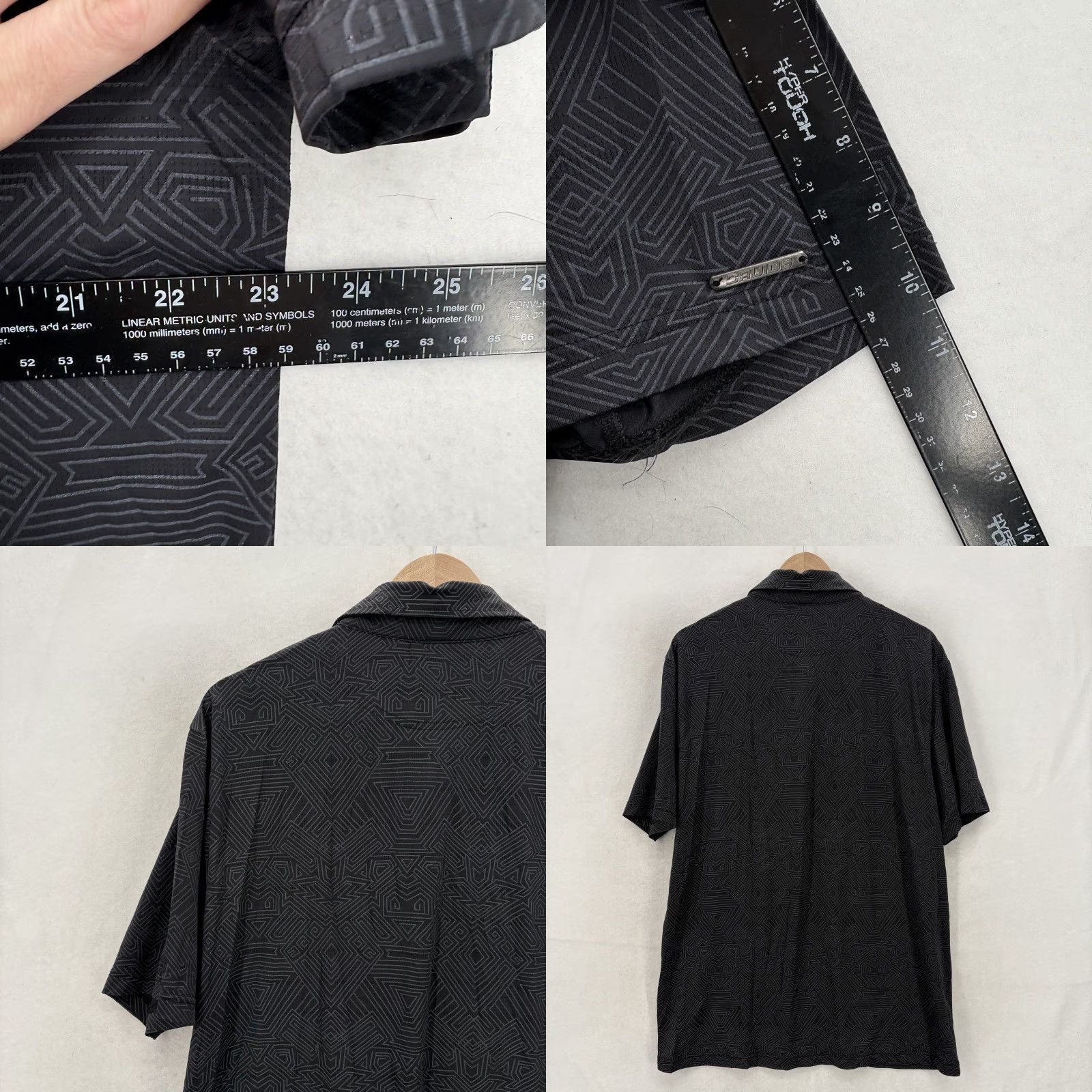 Vintage Druids Golf Polo Shirt Mens XL Black Geometric Stretch Performance Casual Travel Shirt Polo Mens XL Black Geometric Stretch Performance Travel Size US XL / EU 56 / 4 - 8 Thumbnail