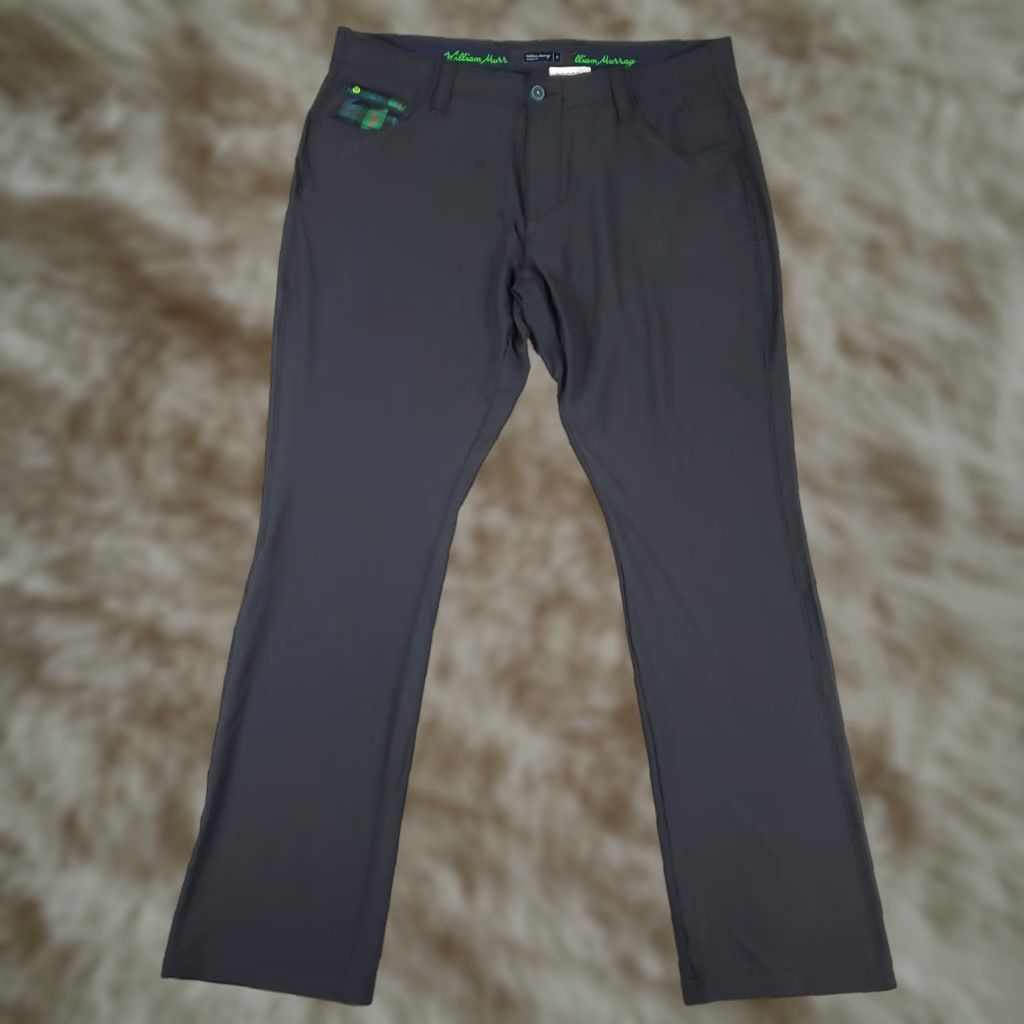 Vintage William Murray Pants Mens 36x33 Gray Nylon Stretch Flat Front Chino Trousers Size US 36 / EU 52 - 1 Thumbnail