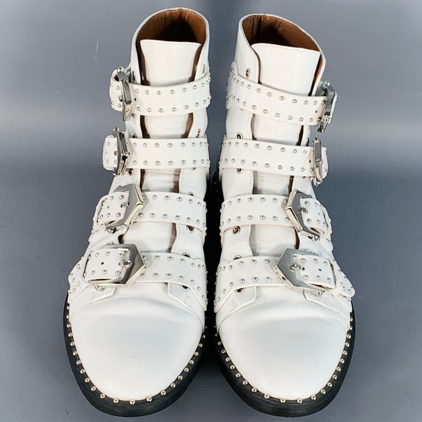 Givenchy GIVENCHY Size 9 White Studded Belted Ankle Boots Size US 9 / IT 39 - 4 Thumbnail