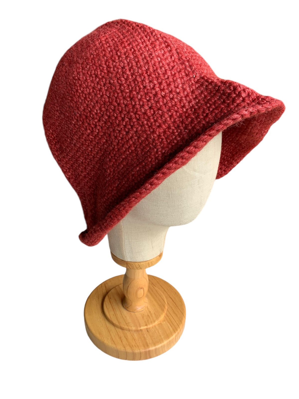 Handmade × Japanese Brand Knitted Crochet Hippies style Big Bucket Hats Size ONE SIZE - 1 Thumbnail