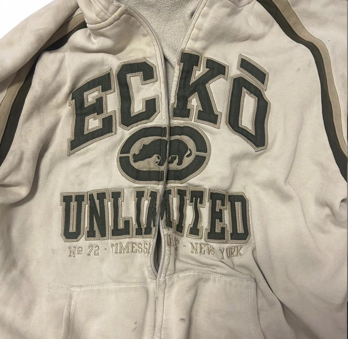 Ecko Unltd. Ecko Unltd. white and green zip up hoodie Size US M / EU 48-50 / 2 - 2 Thumbnail