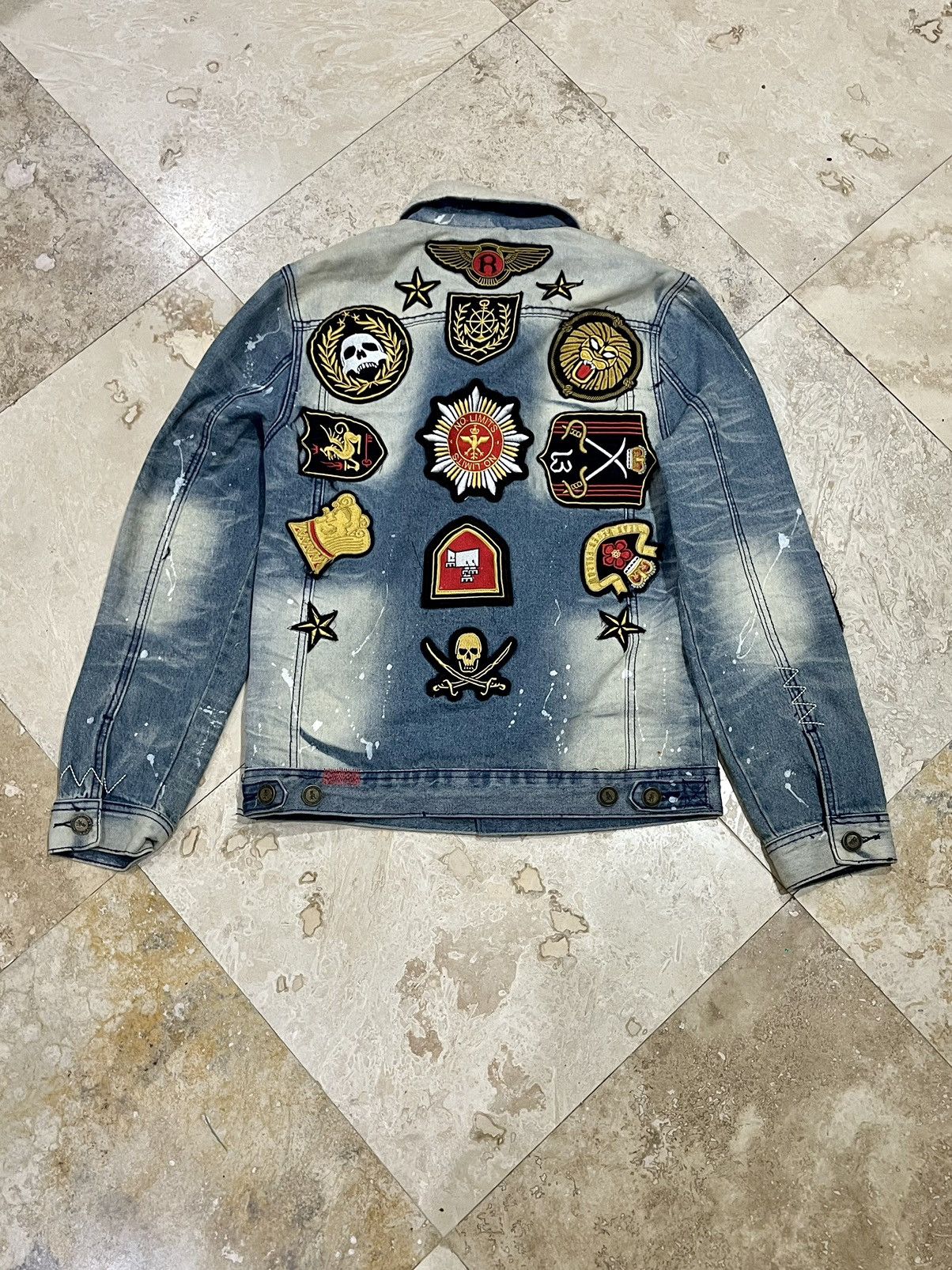 Reason CRAZY Y2K Reason Patched Distressed Denim Jacket Size US S / EU 44-46 / 1 - 11 Thumbnail
