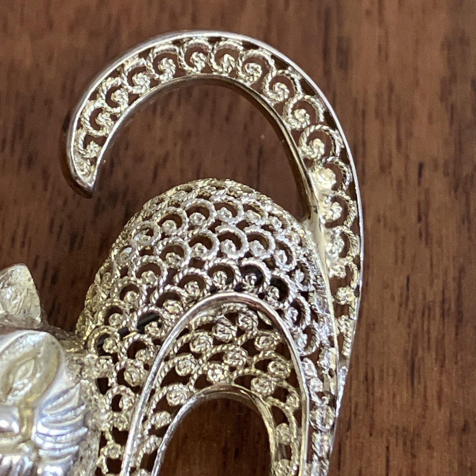 Other Vtg Scaredy Cat Sterling Silver Filigree Brooch Pin Germany Size ONE SIZE - 3 Thumbnail