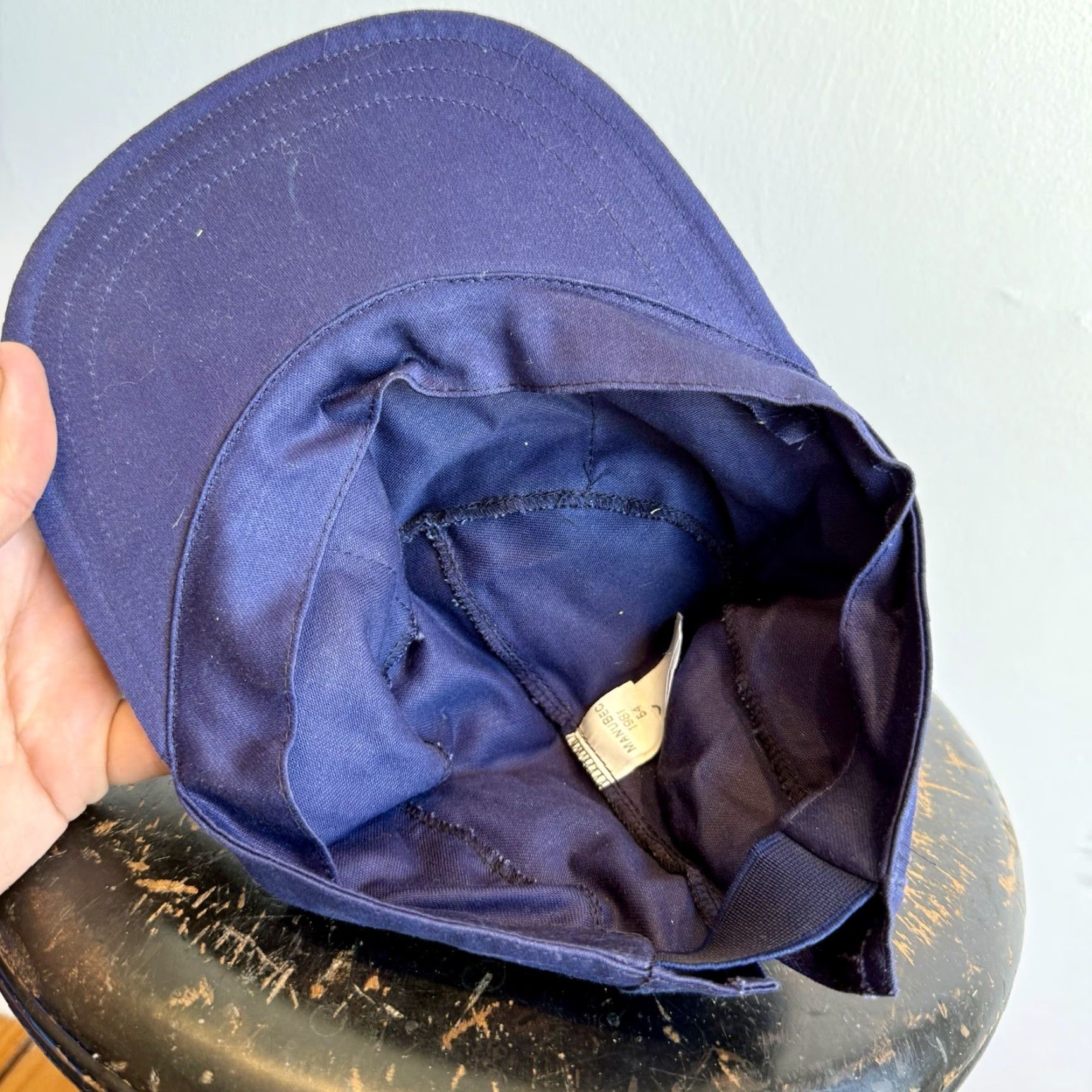 Vintage VINTAGE HaT Work Hat 1960s Black Size 7 1/8 French Blue Workwear Size ONE SIZE - 5 Thumbnail