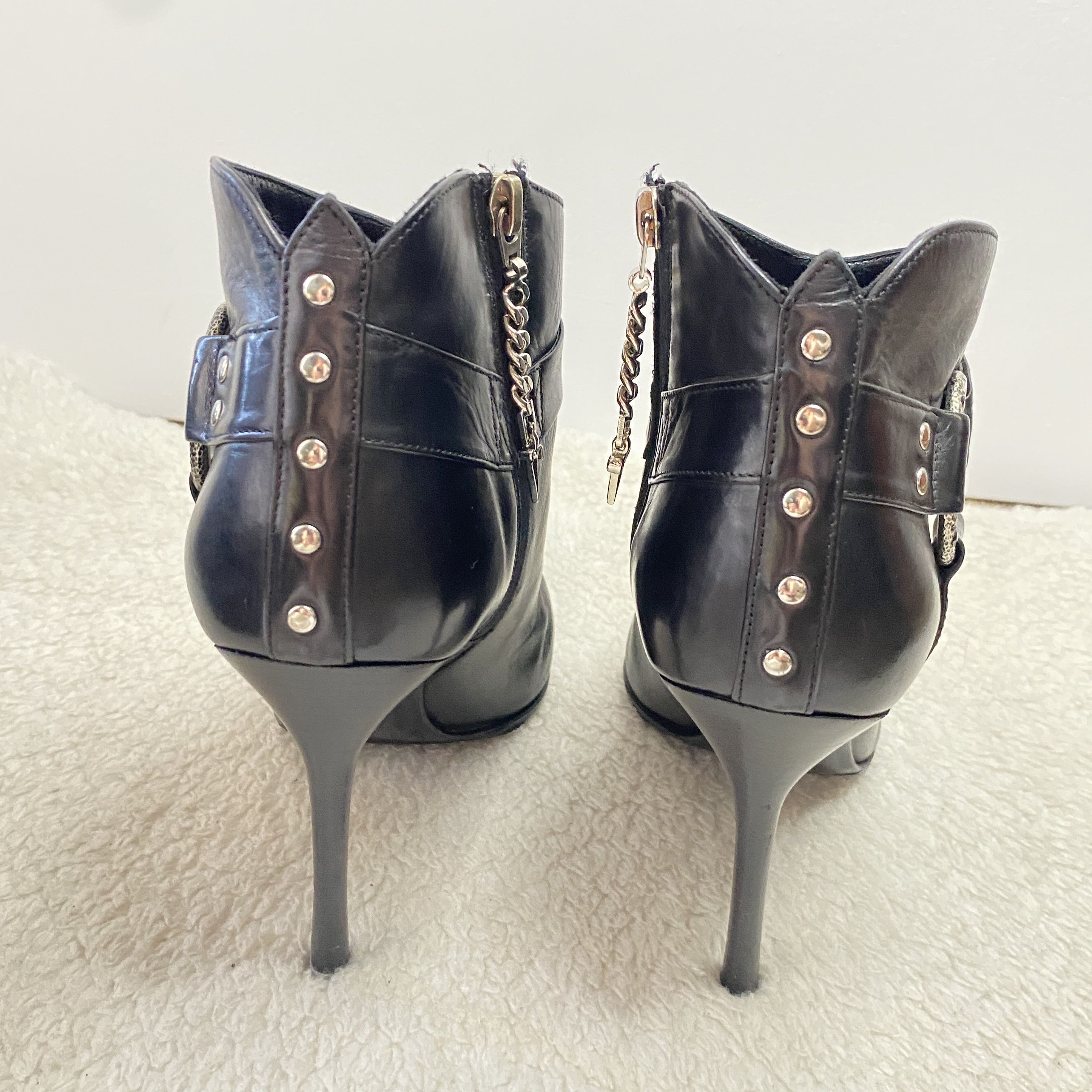 Other Cesare Paciotti Baby Lux Rare Black Leather Ankle Boots Size US 9.5 / IT 39.5 - 12 Thumbnail