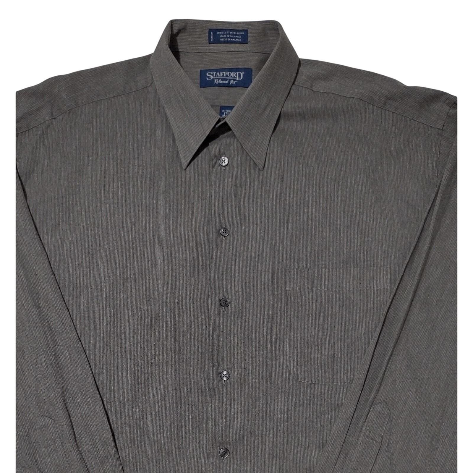 Stafford Stafford Shirt 17.5 Tall Relaxed Fit Button Up Long Sleeve Size US XL / EU 56 / 4 - 3 Thumbnail