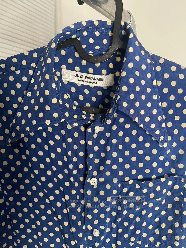 Junya Watanabe Junya Watanabe Blue Polka Dot Short Sleeve Shirt. Size US M / EU 48-50 / 2 - 2 Thumbnail