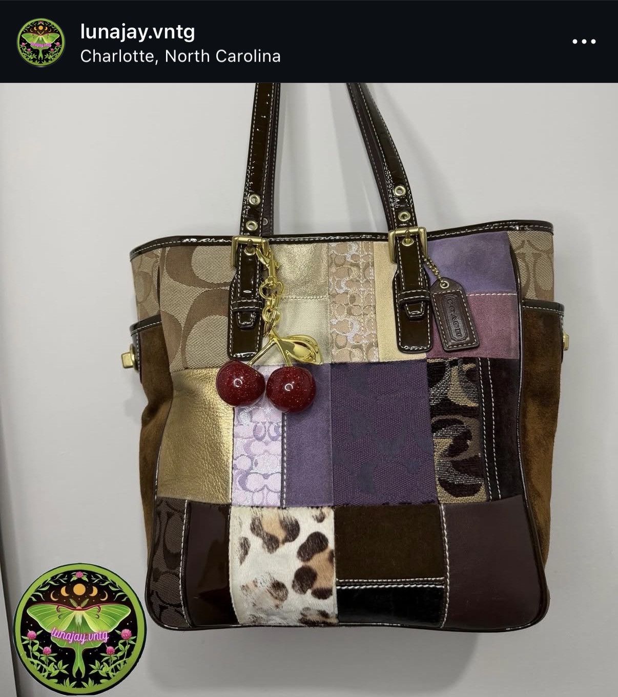 Coach Coach Limited Edition Holiday Patchwork Eva Purple Tote Y2K Size ONE SIZE - 1 Thumbnail