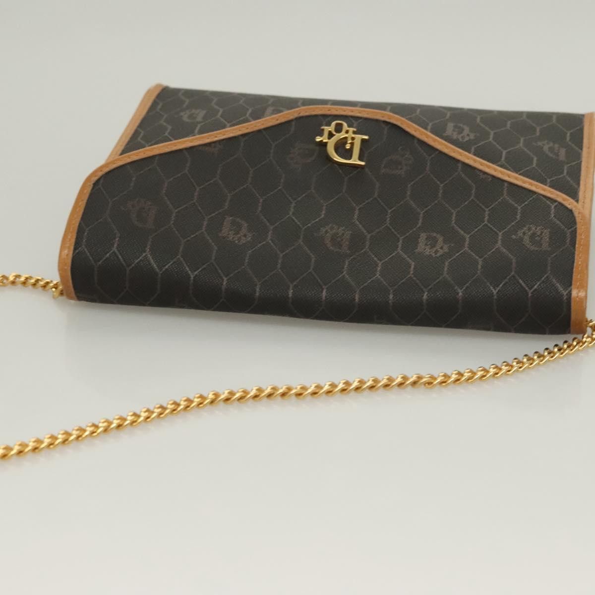 Dior DIOR Honeycomb Canvas Chain Shoulder Bag Pvc Black Gold Size ONE SIZE - 6 Thumbnail