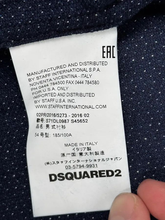 Dsquared2 AW2016 Dsquared2 Navy Chinese Officer Shirt Size US L / EU 52-54 / 3 - 11 Thumbnail