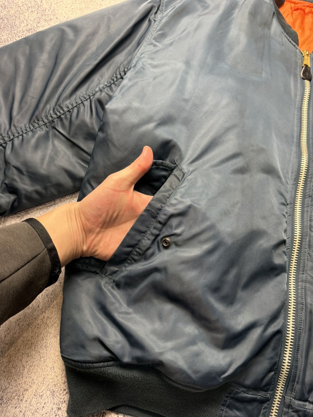 Alpha Industries Vintage Blue Reversible Bomber Jacket MA1 USA Y2K Size US XXL / EU 58 / 5 - 14 Thumbnail