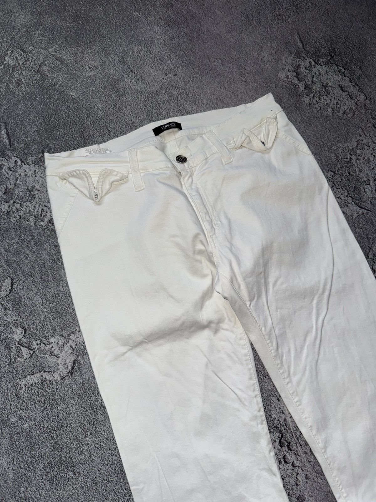 Versace × Versace Jeans Couture × Vintage Versace Jean couture 36 white pant trouser Jean chino flared Size 25" / US 0 / IT 36 - 14 Thumbnail