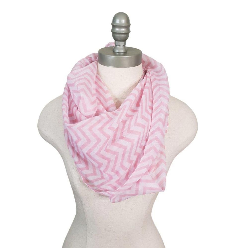 Designer CT844 Pink & White Ladies Infinity Scarf Size ONE SIZE - 1 Thumbnail