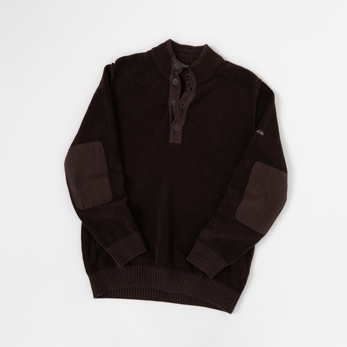 Saint James Saint James Knit Sweater Quarter Button Elbow Patch Pullover Size US M / EU 48-50 / 2 - 3 Thumbnail
