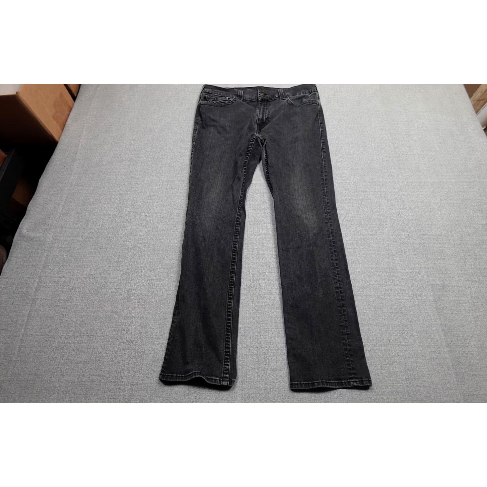 True Religion True Religion Jeans Mens 38x34 Charcoal Gray 5-Pocket Straight Regular Denim Pants Size US 38 / EU 54 - 3 Thumbnail