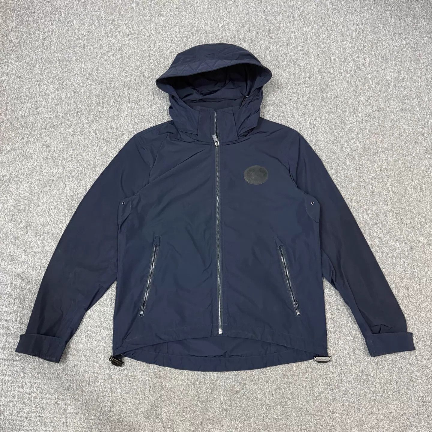 Burberry Blue Hooded Light Jacket with Zip Pockets Size US M / EU 48-50 / 2 - 1 Thumbnail