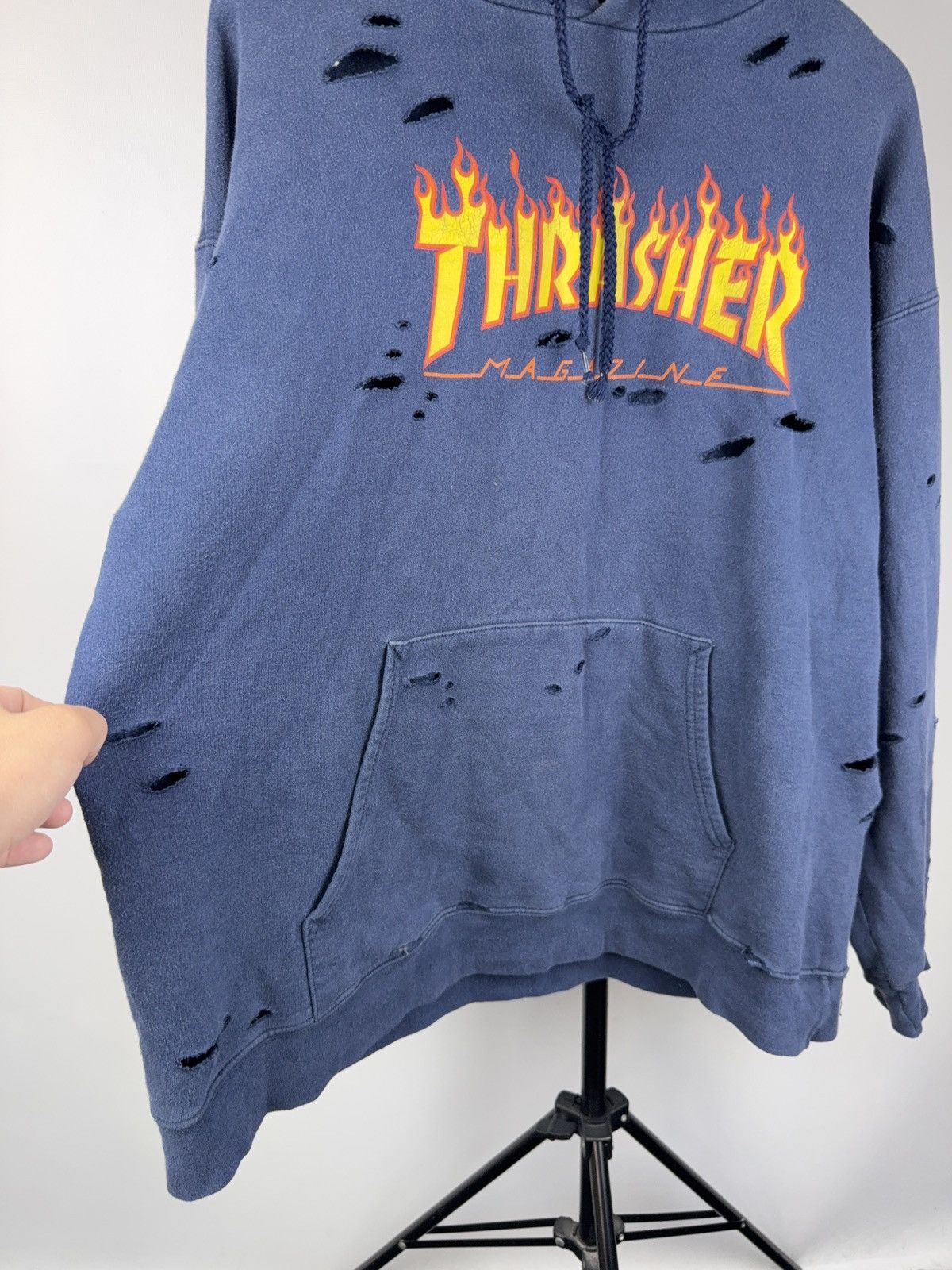 Thrasher Vintage 00s Thresher Distressed Faded Y2K SK8 Hoodie Size US L / EU 52-54 / 3 - 3 Thumbnail