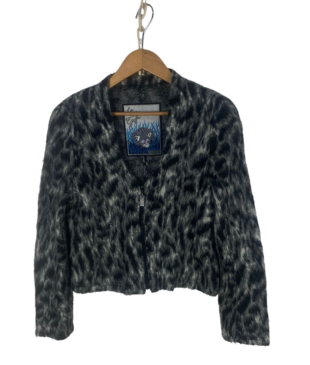Japanese Brand Leopard wool cardigan croptop jacket Size S / US 4 / IT 40 - 1 Thumbnail