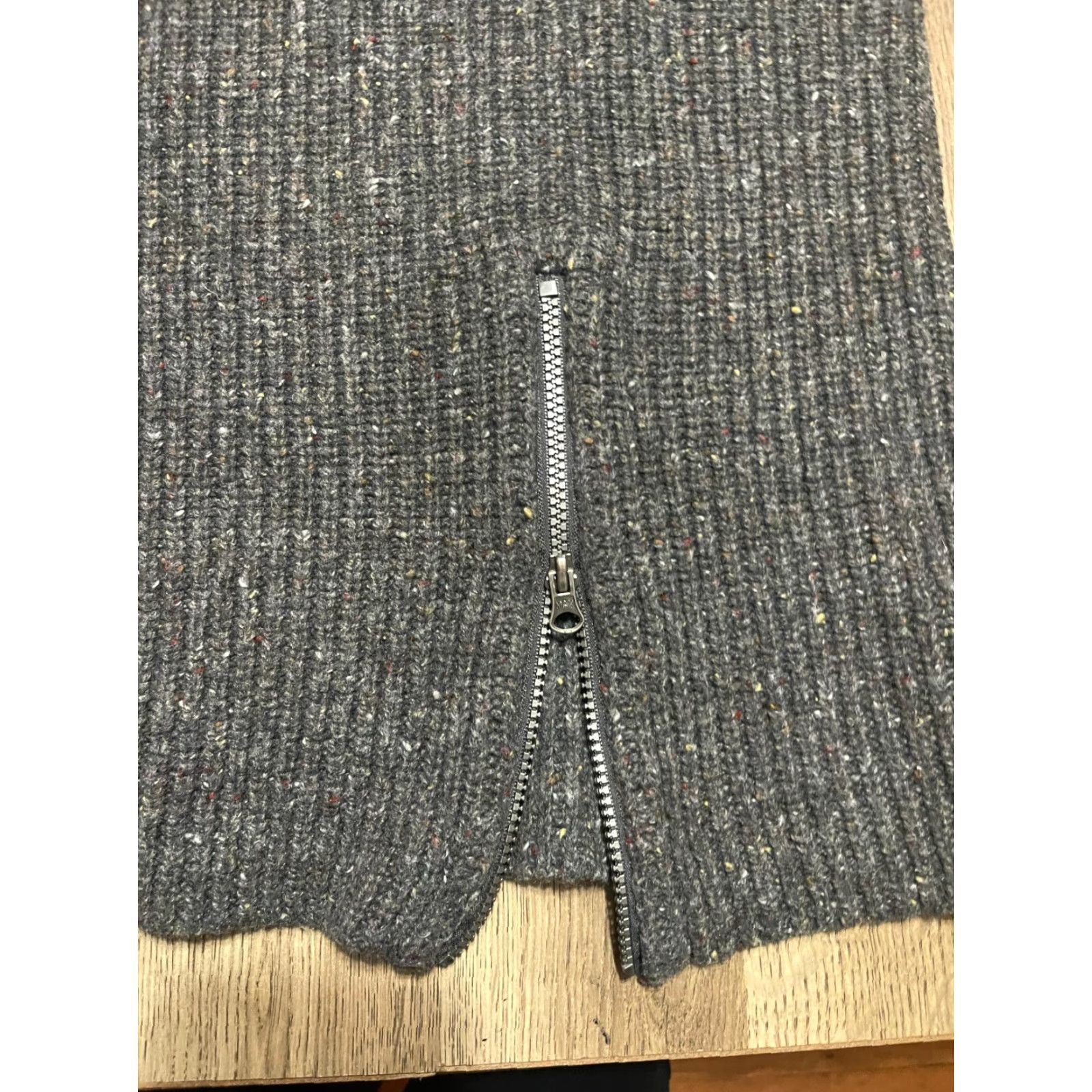 Vintage Ruff Hewn Dress Women Medium Gray V-Neck Wool Blend Side Zip Short Sleeve Size M / US 6-8 / IT 42-44 - 5 Thumbnail