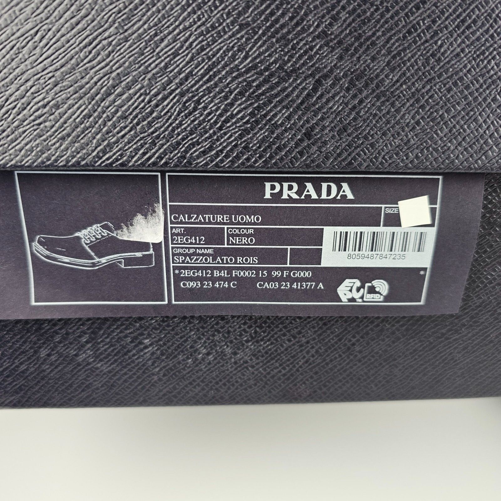 Prada PRADA Black Brushed Leather Derby Shoes New And Authentic (M Size US 12 / EU 45 - 8 Thumbnail