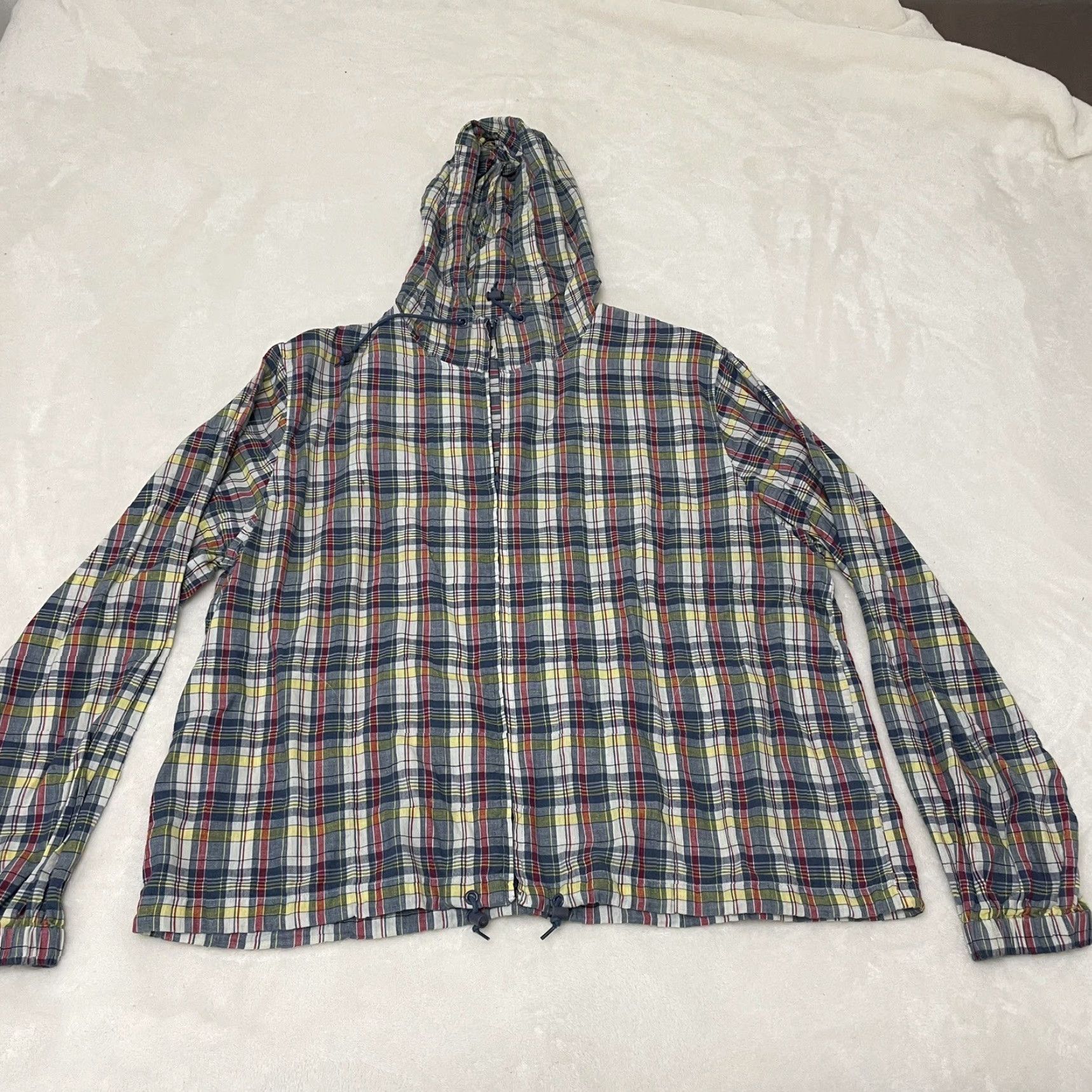 Orvis VINTAGE Orvis Plaid Flannel Jacket Hooded Blue Red Yellow XL Full Zip Light-weight Jacket Windbreaker Unisex Adults Mens Womens Size XL / US 12-14 / IT 48-50 - 2 Thumbnail