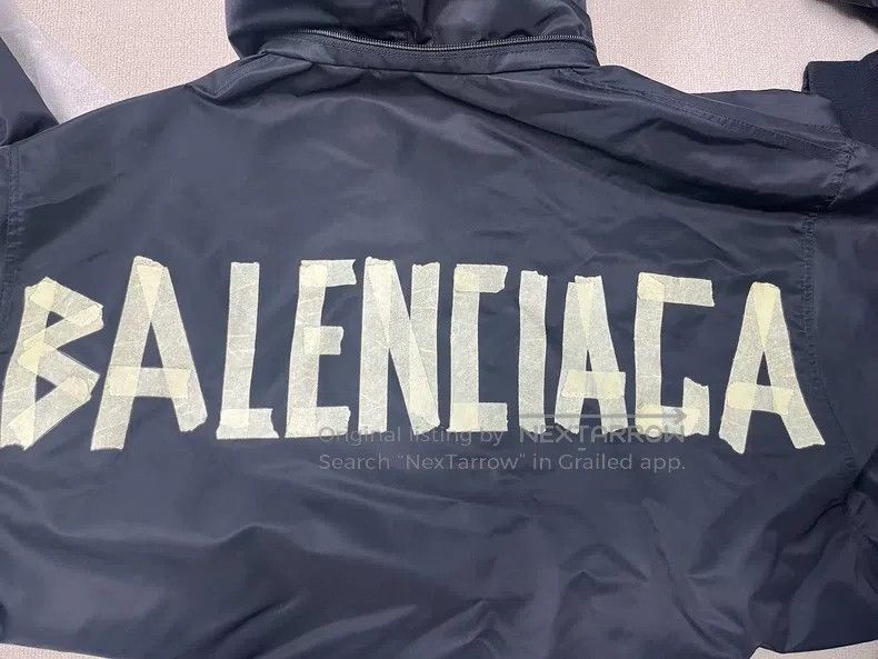Balenciaga Balenciaga Tape Duct Tape Logo Hooded Windbreaker Jacket Size US XXS / EU 40 - 3 Thumbnail
