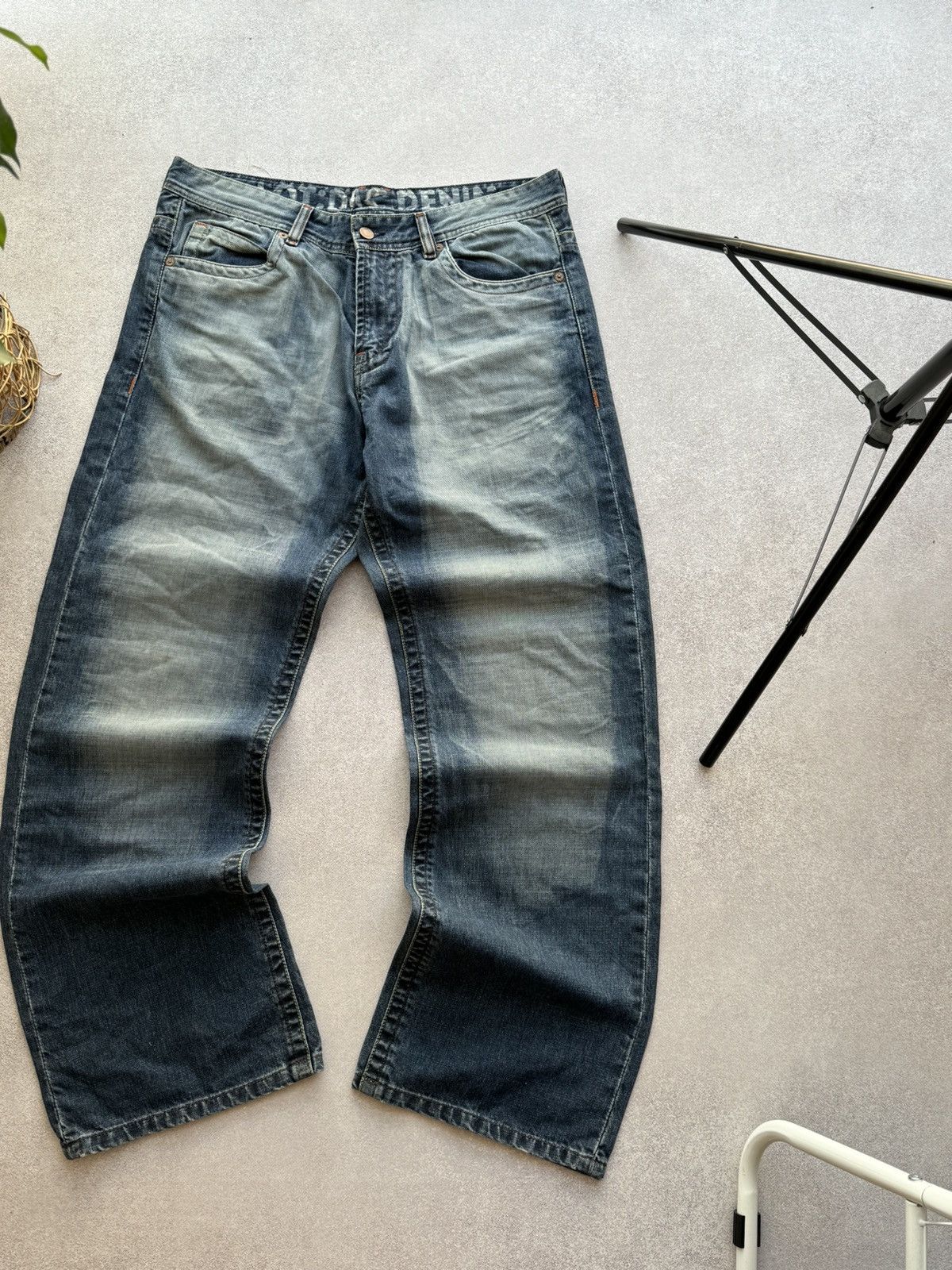 Vintage Jeans Dirty Pants faded crash denim thrashed y2k distressed Size US 36 / EU 52 - 3 Thumbnail