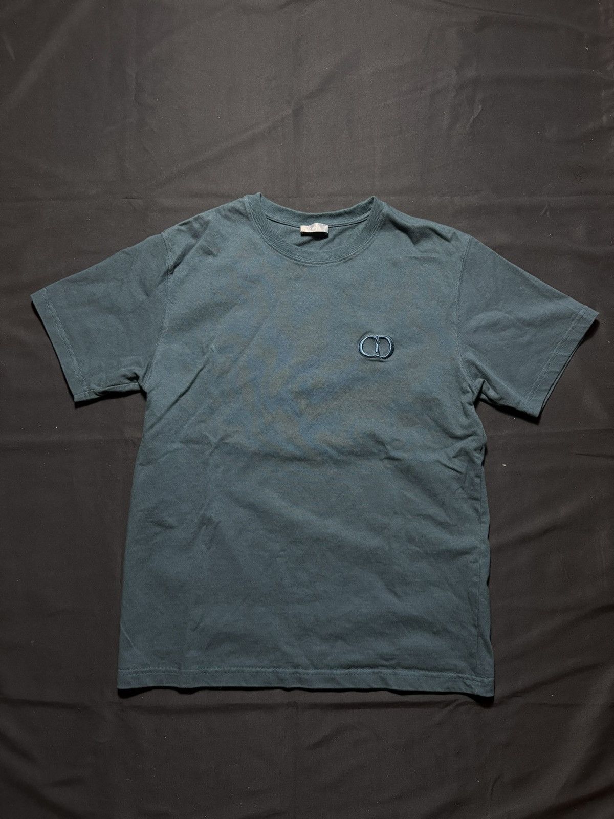 Dior Dior CD Logo Teal T-Shirt - Size L Size US L / EU 52-54 / 3 - 1 Thumbnail