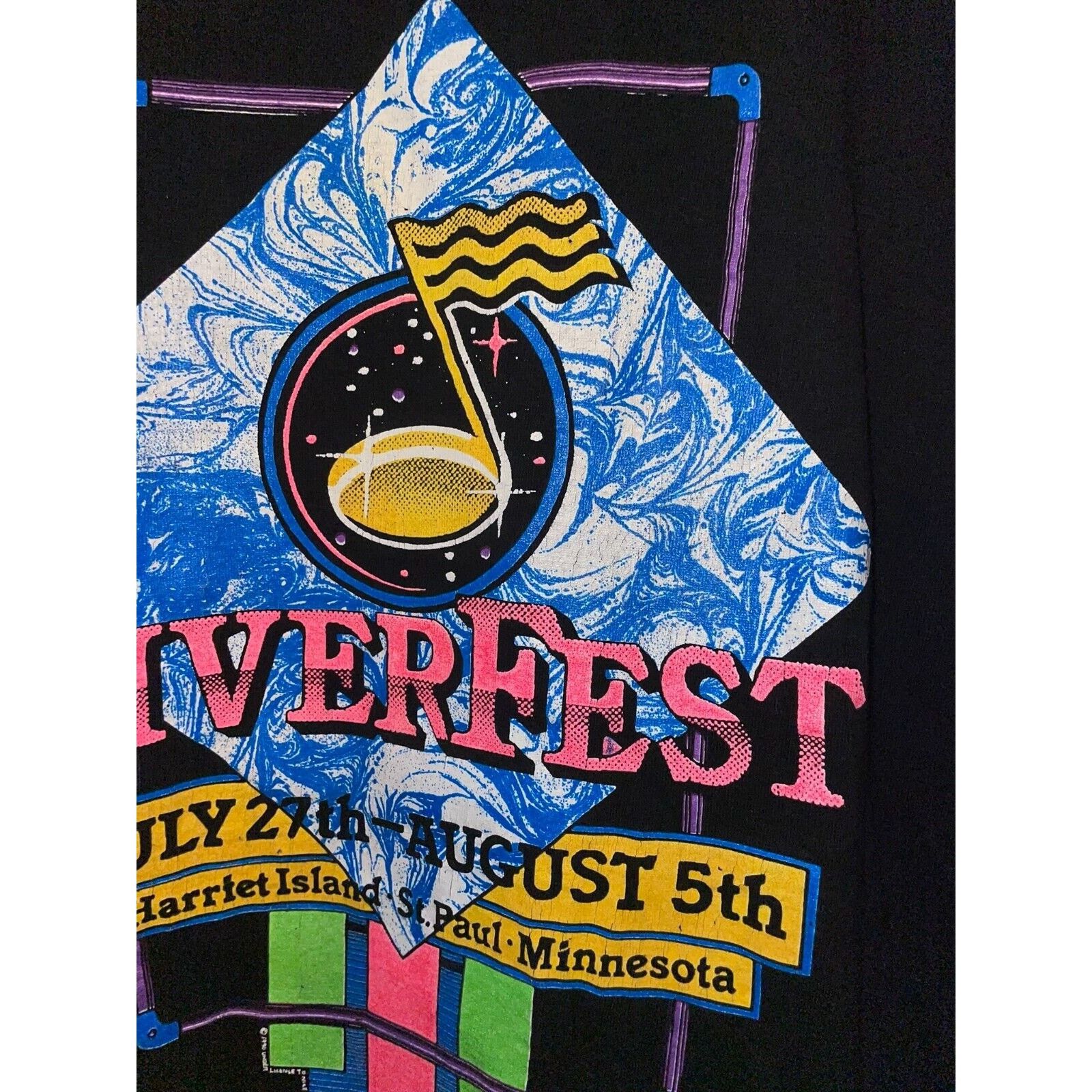 Fruit Of The Loom Vintage Riverfest Shirt Chuck Berry REO Sinead Concert Tee Size US L / EU 52-54 / 3 - 6 Thumbnail