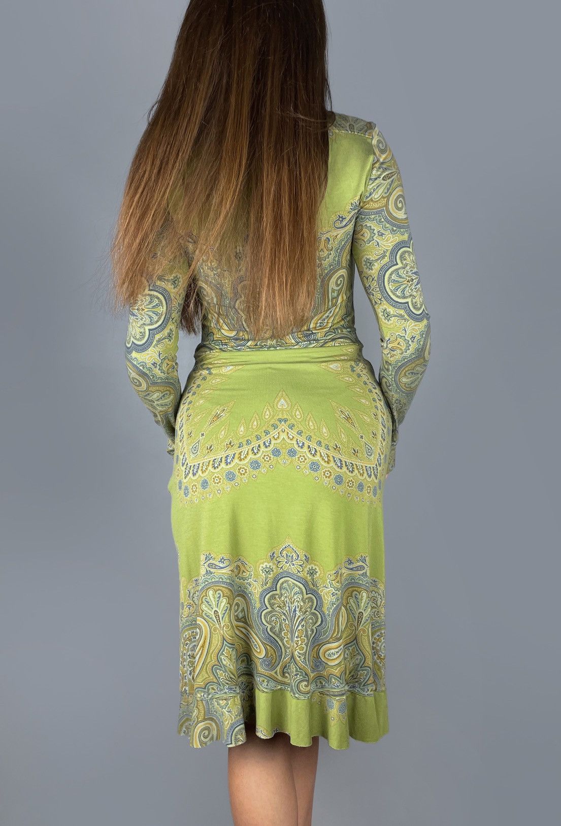 Etro Women's ETRO Milano Paisley Viscose Long LS Dress Size 42 Size M / US 6-8 / IT 42-44 - 4 Thumbnail
