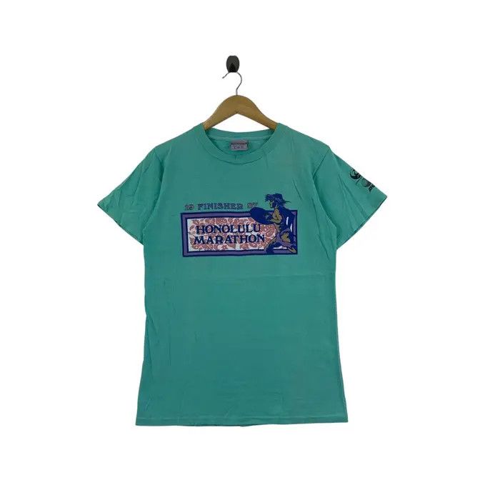 Vintage Vintage 1987 HONOLULU MARATHON FINISHER At&T Tee Shirt Size US M / EU 48-50 / 2 - 1 Thumbnail