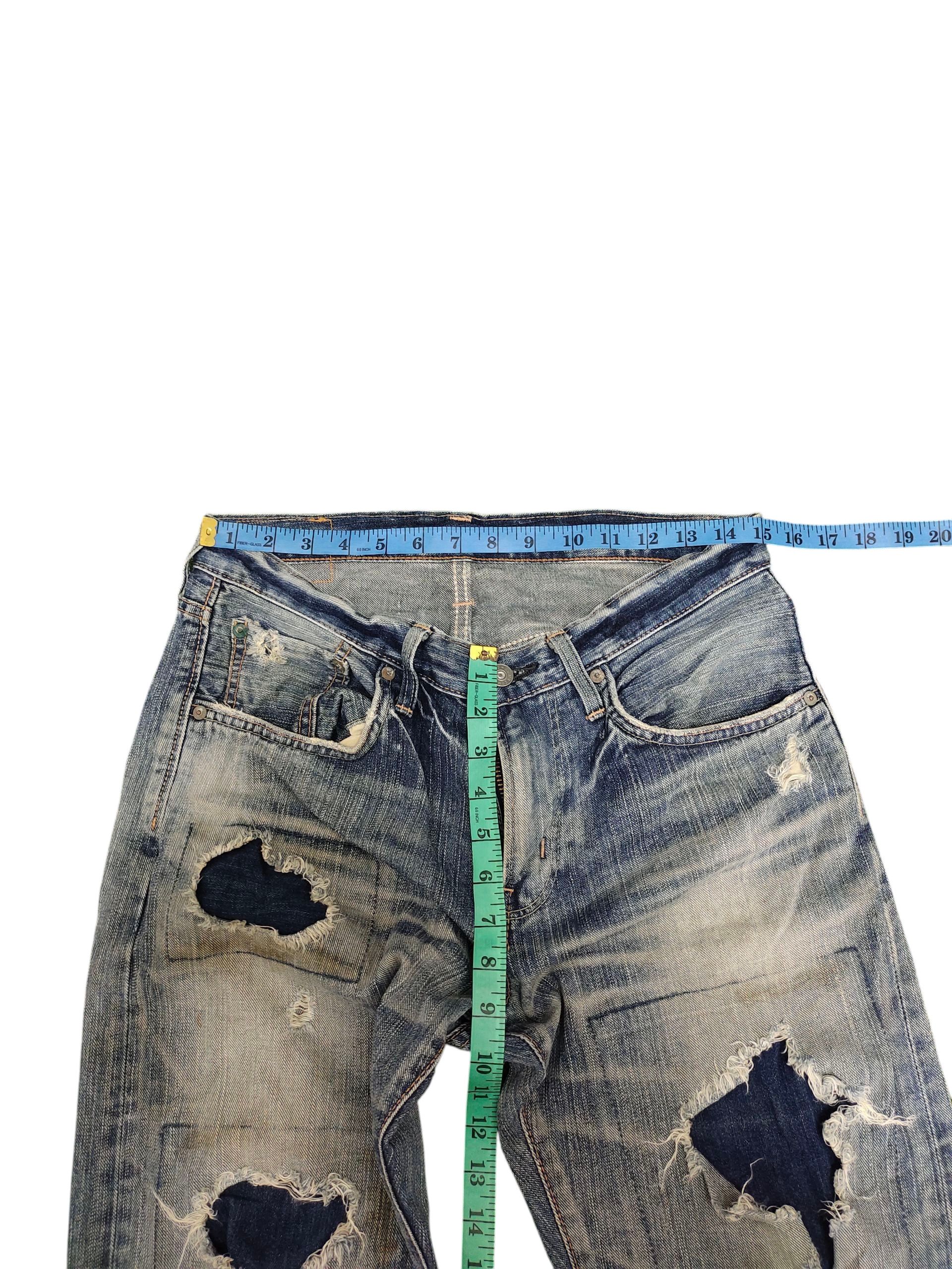 Kapital Vintage 90s Edwin Boro Patchwork Clawmark Distress Jeans Size US 30 / EU 46 - 16 Thumbnail