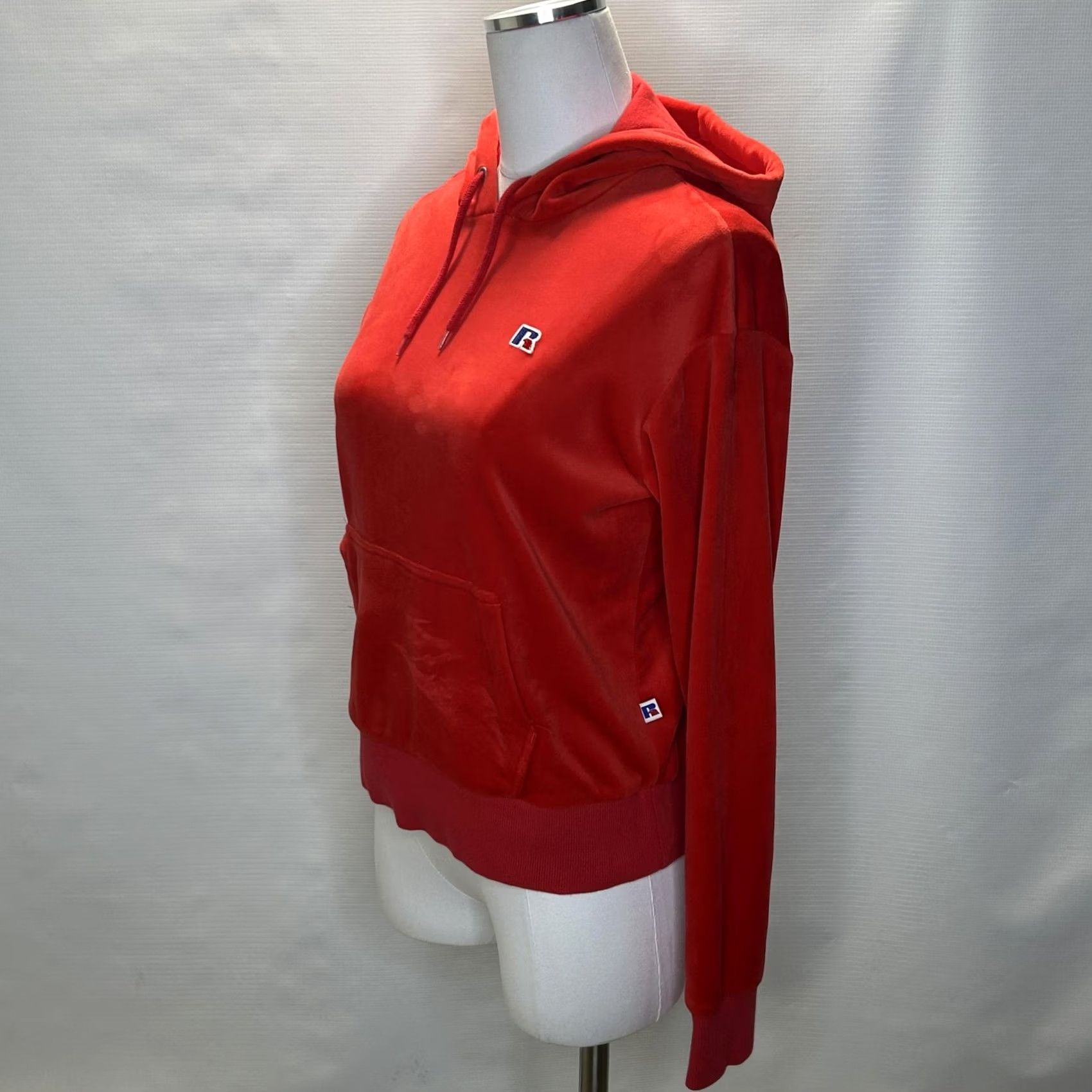 Russell Athletic VINTAGE? No. Russell Athletic Hoodie Womens XS Velour Pullover Kangaroo Pocket Extra Small Size XS / US 0-2 / IT 36-38 - 2 Thumbnail