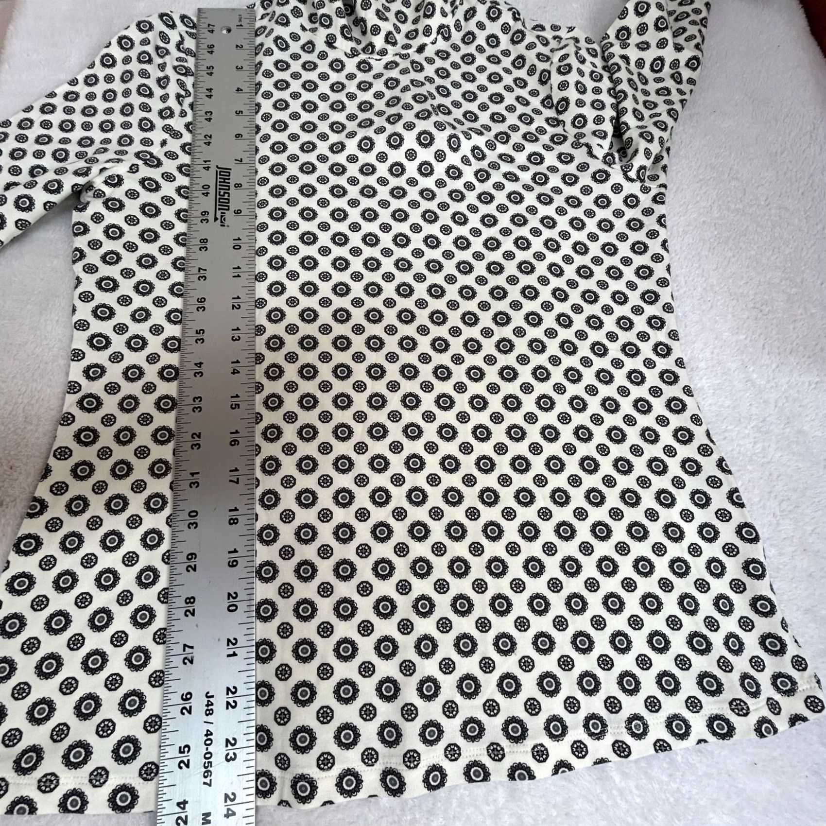 Lands' End Lands' End Womens Floral Long Sleeve Turtleneck Top Medium 10-12 Stretch New Size M / US 6-8 / IT 42-44 - 7 Thumbnail
