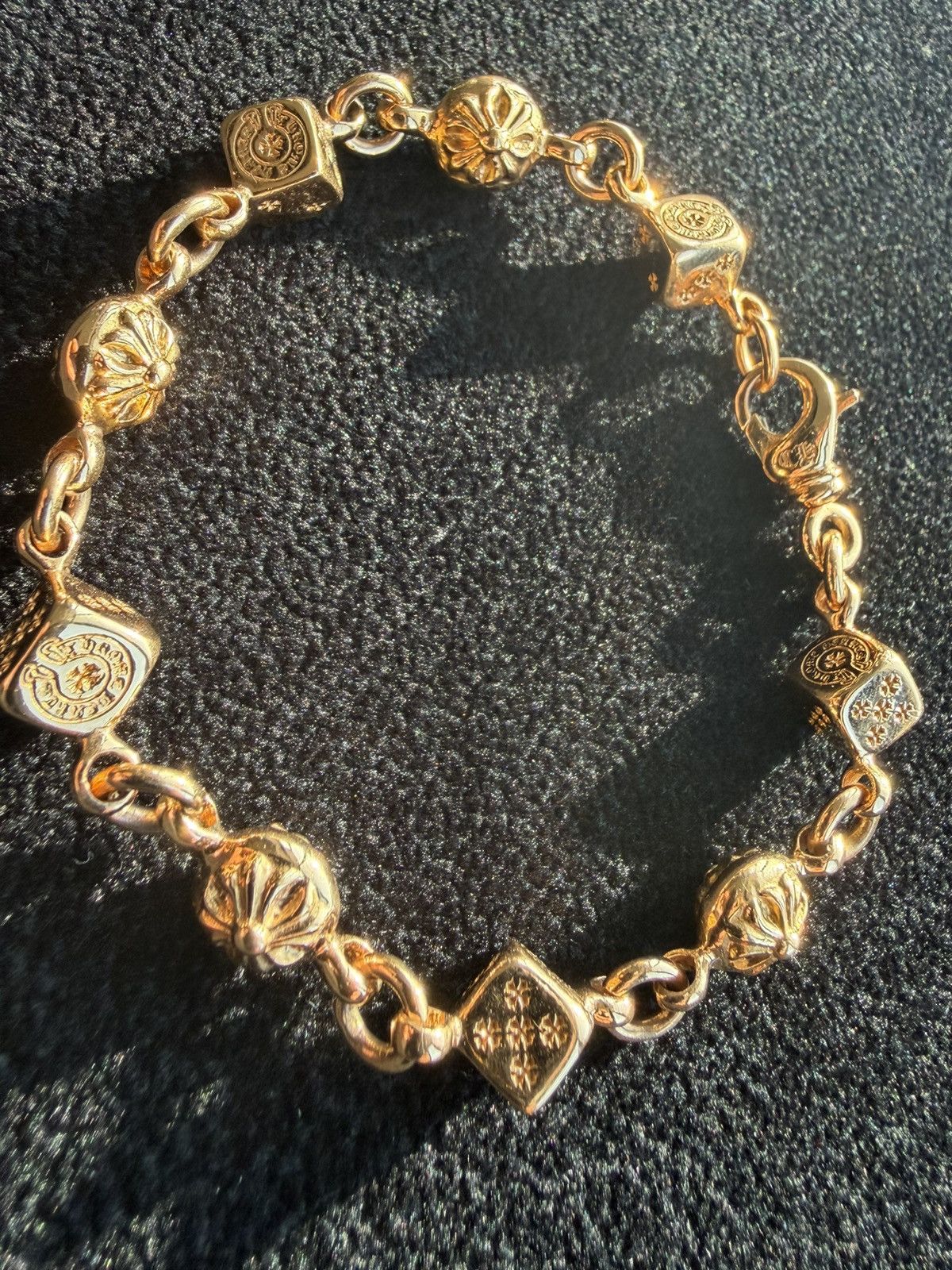 Chrome Hearts 22K DICE CRSBL Dice Crossball Bracelet Size ONE SIZE - 6 Thumbnail