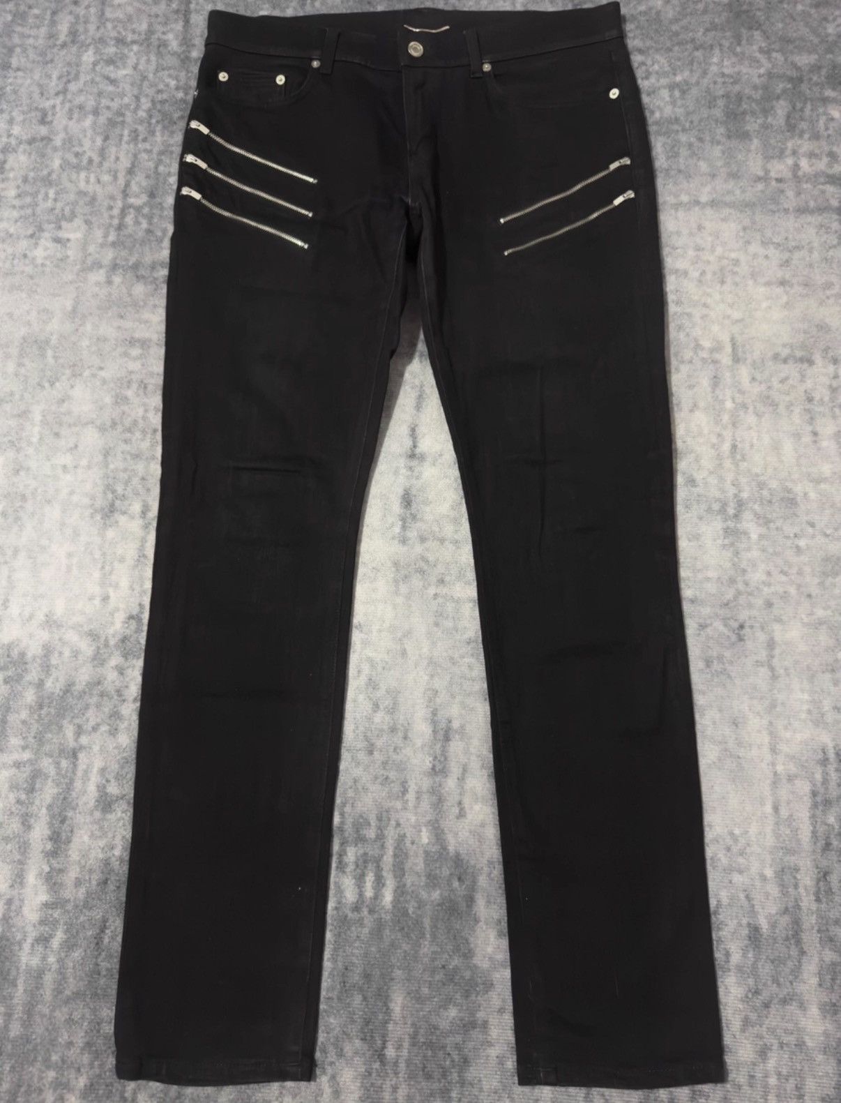 Saint Laurent Paris Saint Laurent (SLP) 15FW Black Basic Denim Five-Zip Jeans Size US 33 - 1 Thumbnail