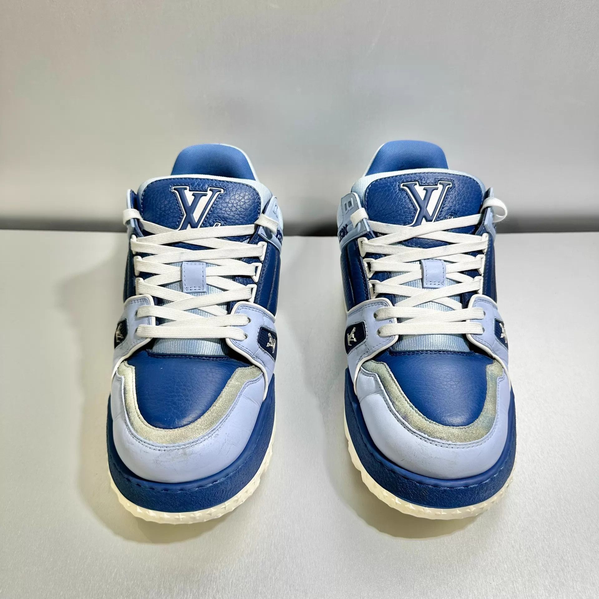 Louis Vuitton LV Trainer Maxi Blue Pangding 7.5/41.5 Excellent Size US 8.5 / EU 41-42 - 2 Thumbnail