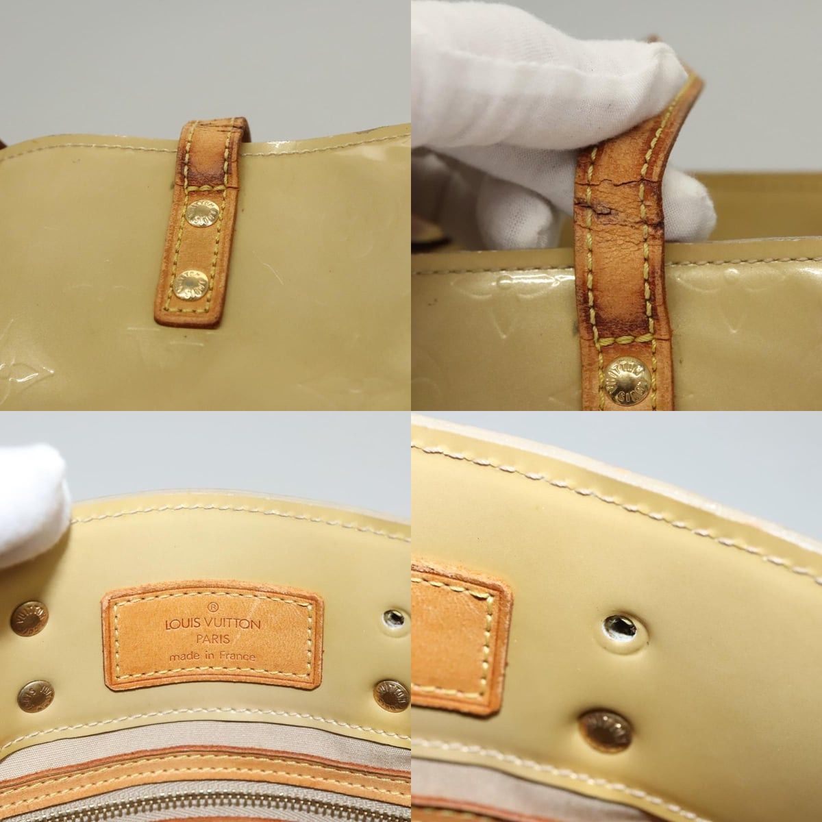 Louis Vuitton LOUIS VUITTON Monogram Vernis Reade PM Hand Bag Beige M91334 Size ONE SIZE - 11 Thumbnail