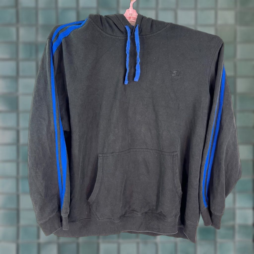 Starter VINTAGE Starter Hoodie Mens Size 3XL Black Reverse Weave Stripe Logo VTG Size US XXL / EU 58 / 5 - 1 Thumbnail